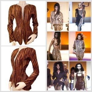 THIERRY MUGLER Vintage Iconic African Summer Collection S/S 1988 Blazer Size 42